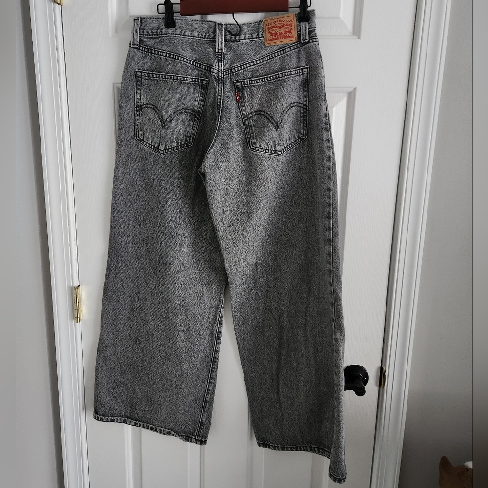 Levi's 94 Baggy Wide Leg Relaxed Fit Gray Women's Jeans - Picture 7 of 8